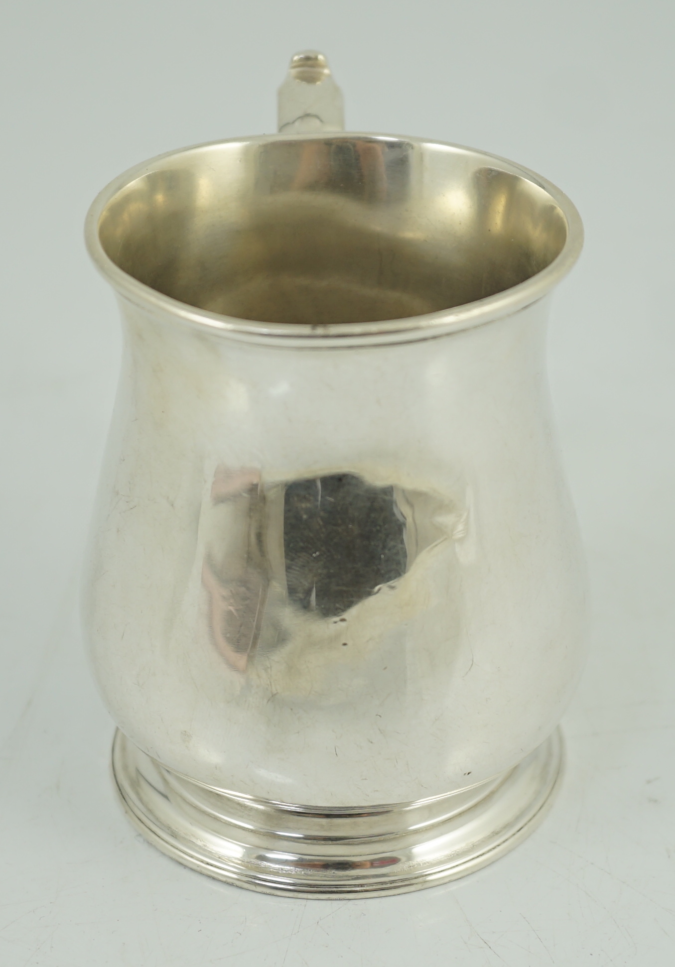 A George II silver baluster small mug, by Richard Bayley